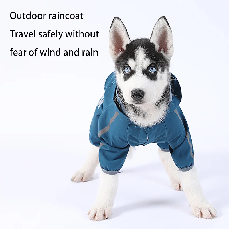Luxury Reflective Adjustable Hard Shell Pet Dog Raincoat Quick Release Buckles Small Size for Winter