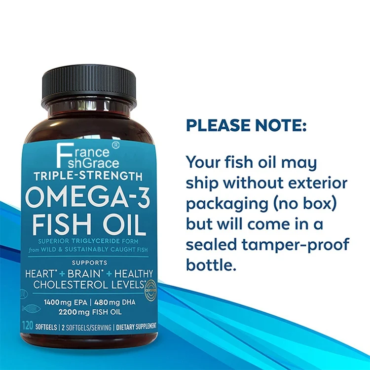 Viva Naturals Triple-Strength Omega 3 Fish Oil with EPA and DHA Supplements 2200mg 180 Soft gels