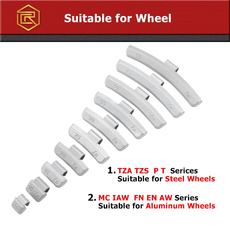 Reecheng Lead Free TZA 20g Rim Truck Tire Zinc Clip on Balance Wheel Weights