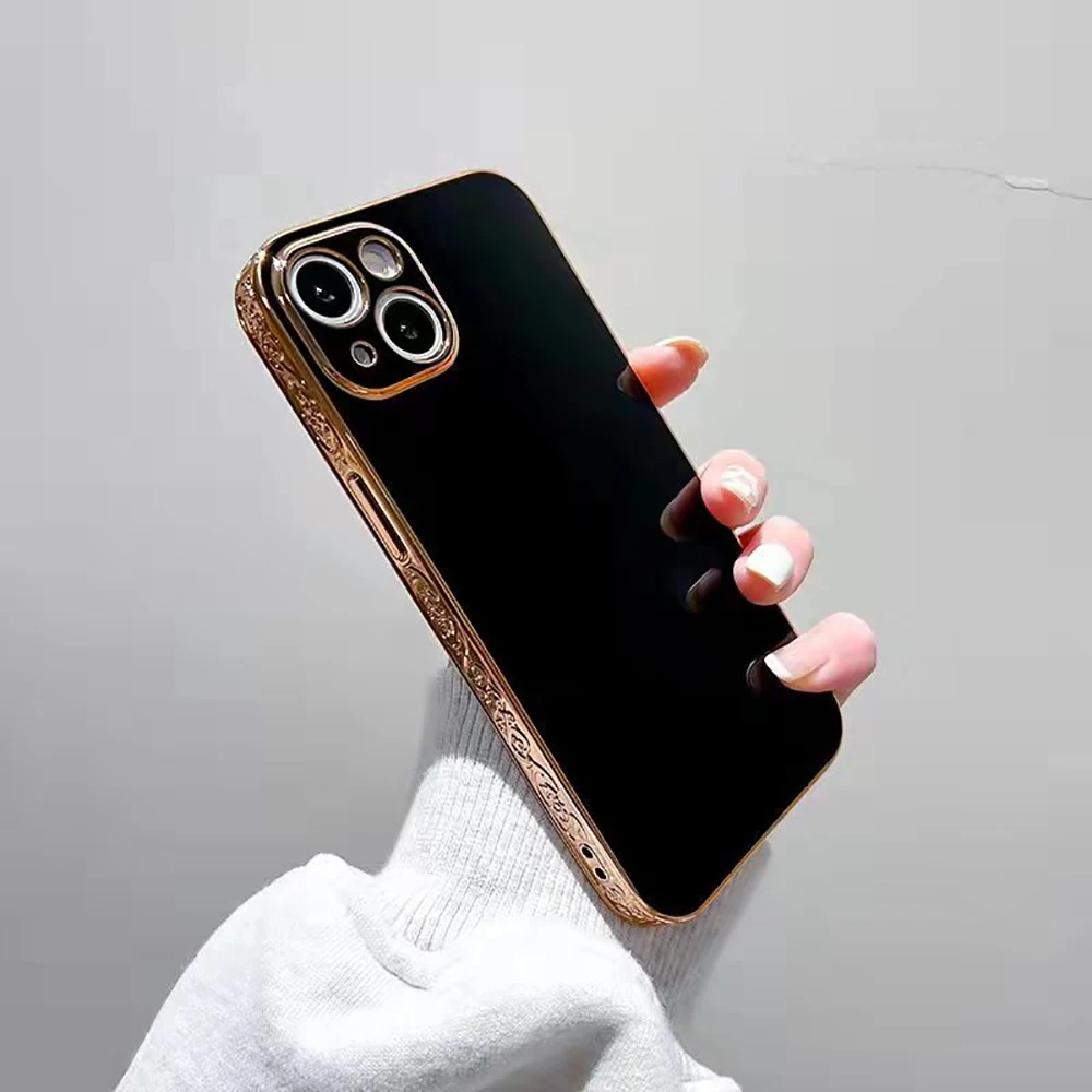 Soft TPU Phone Case color side  Electroplated Cases transparent back Anti-scratch Cover For iPhone 12 pro