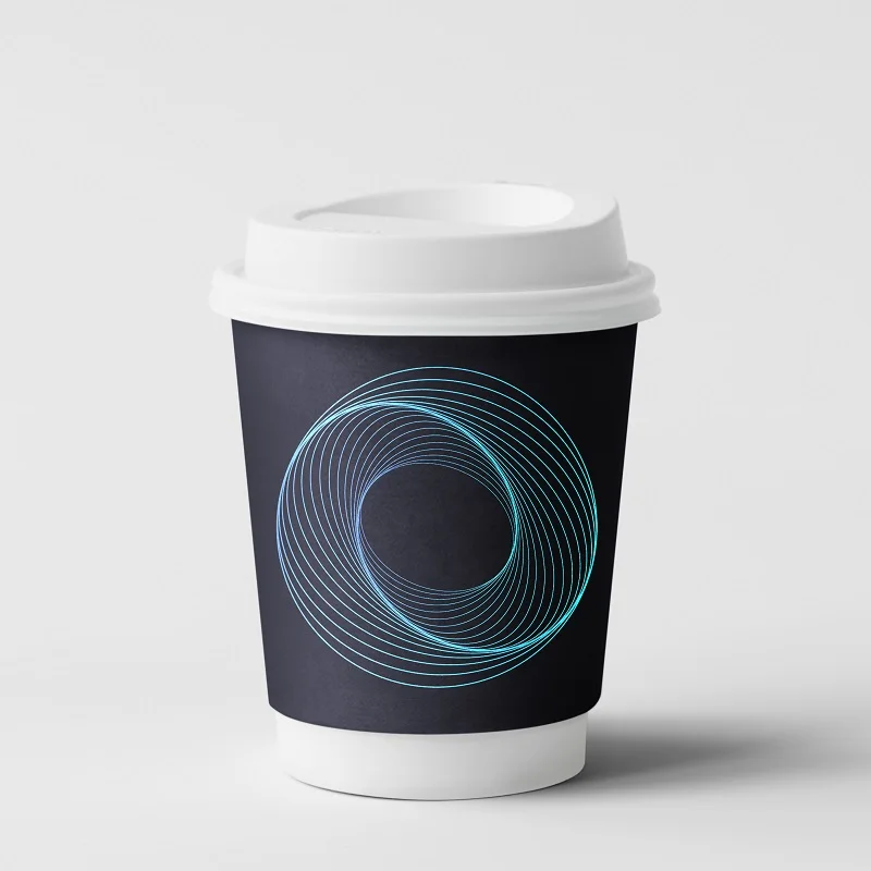 Customized Print Logo Compostable Coffee Cups 8oz 12oz 16oz 22oz Paper Glass for Hot Drink