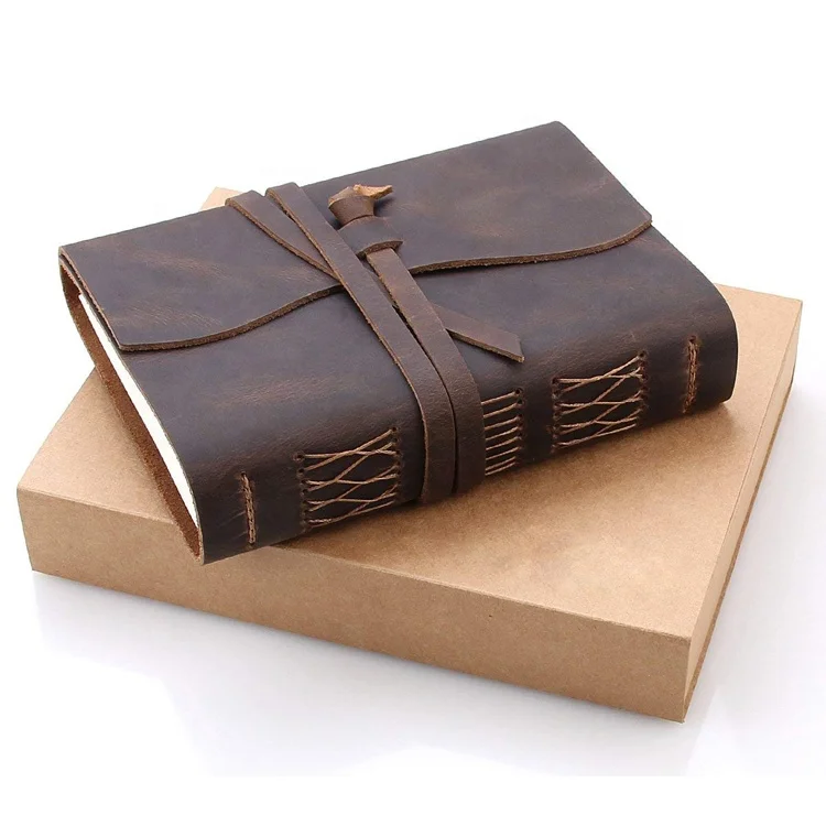 Custom Handmade Genuine Leather Travel Journal Vintage Leather Bound Writing Notebook