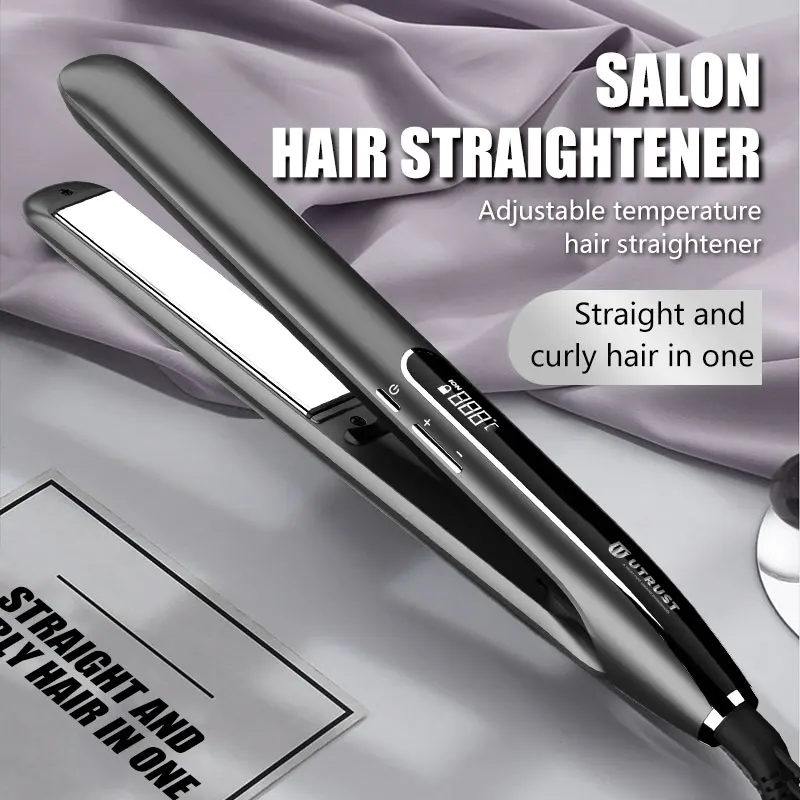 Hair Straight and Curler In one PTC Heating Salon Professional Hair Straightener Private Label Flat Iron