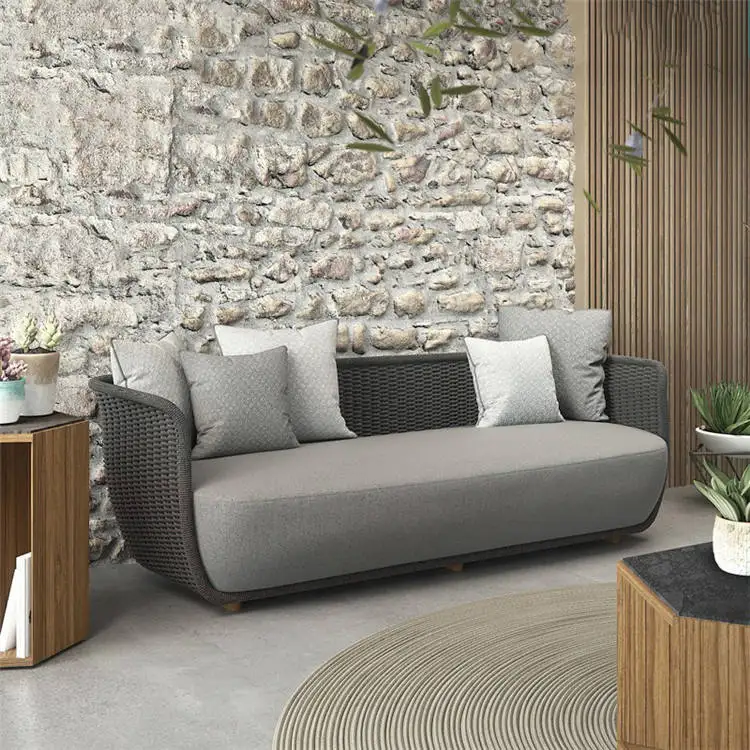 SERENDIPITY Garden Italian Modern nordic style Aluminium furniture luxury rattan outdoor sofa set for restaurant