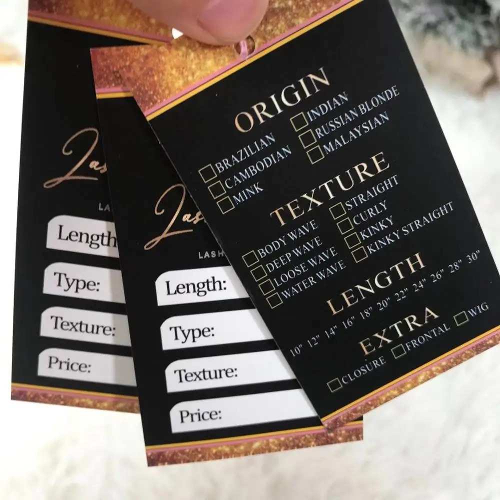 hang tags for hair extension& hair hangtags for bundles of hair thanks card