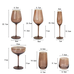 China Factory Gold Rim Pink Red/White Decorative Unique Fancy Red Wine Glass gift set for party,wedding,event