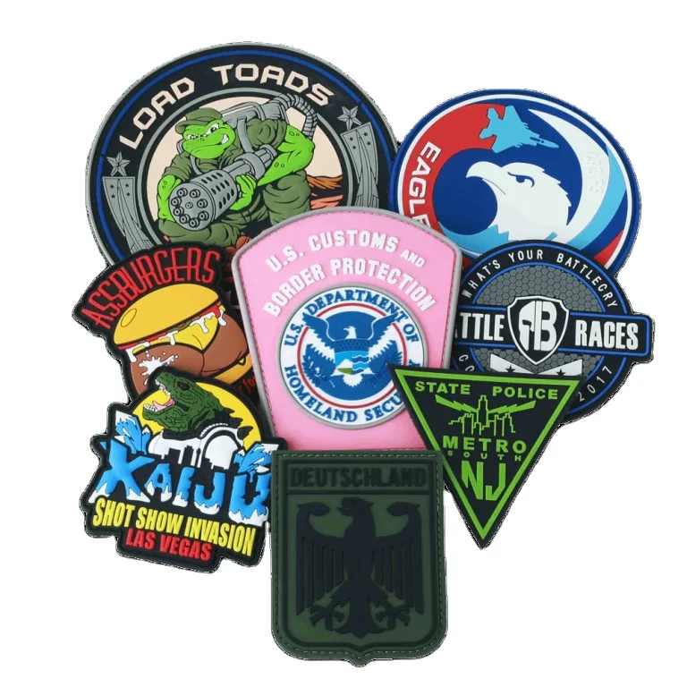 U-meking Weatherproof PVC Patches Fabric 3D Injection Beads U-meking Custom Pvc Rubber Clothing Patch Felt Mc Support Patch