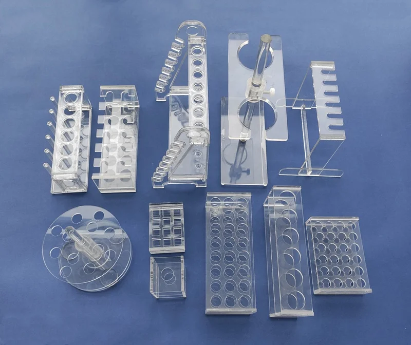 OEM Custom 13mm 17mm 4 position PMMA Centrifuge tube stand Acrylic Test Tube Rack