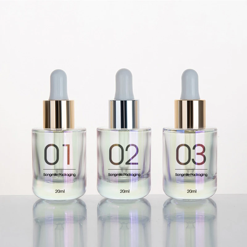 Factory Price Supplier Wholesale Essential Oil Dropper Glass Cosmetic Drop Bottle 30 ML Clear Square Frosting Bottle