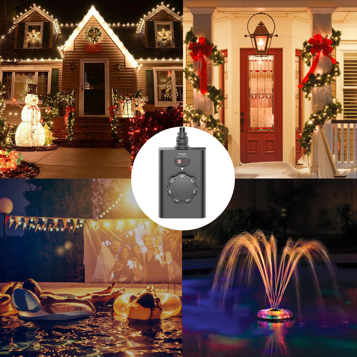 Outdoor Timer Socket Waterproof Timer Photocell Outlet Smart Plug Pool Pump Variable Speed timer