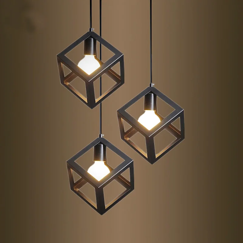 E27 Led Vintage Cage Pendant Lights Indoor Lighting Retro Light Fixture Pendant Lamps For Living Room Decor For Kitchen Lamp