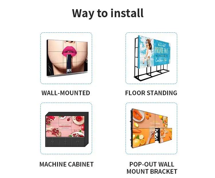 Домашний видеоконтроллер 4k, видеостена 55 дюймов 2x2 3x3, рекламный дисплей, рекламные плееры, ЖК-видеостена, сращивающийся экран