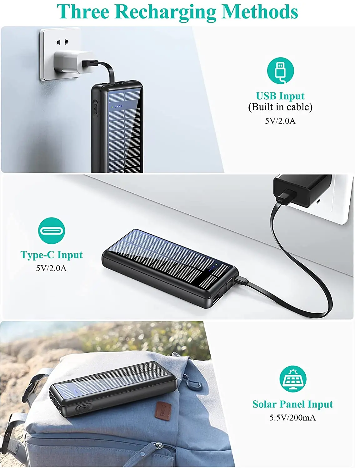 Trending Hot Outdoor Energy Storage Solar Battery Energy Power Banks 3 Way Charge 36800Mah Type C Power Bank Solar Panels
