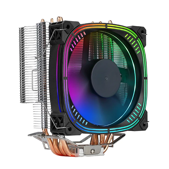 SATE-CPU кулер с 2 тепловыми трубками, 4 контакта, 90 мм, RGB, тихий радиатор для ПК LGA 775 1150 1151 1155 1366, вентилятор охлаждения процессора AM2, AM3, CC -82