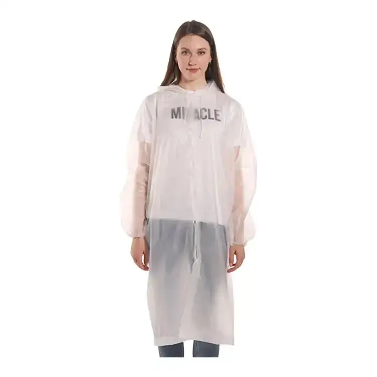 EVA Colorful Eco Friendly Rainsuit Eco Friendly Raincoat with Hood Non-Disposable Rainwear