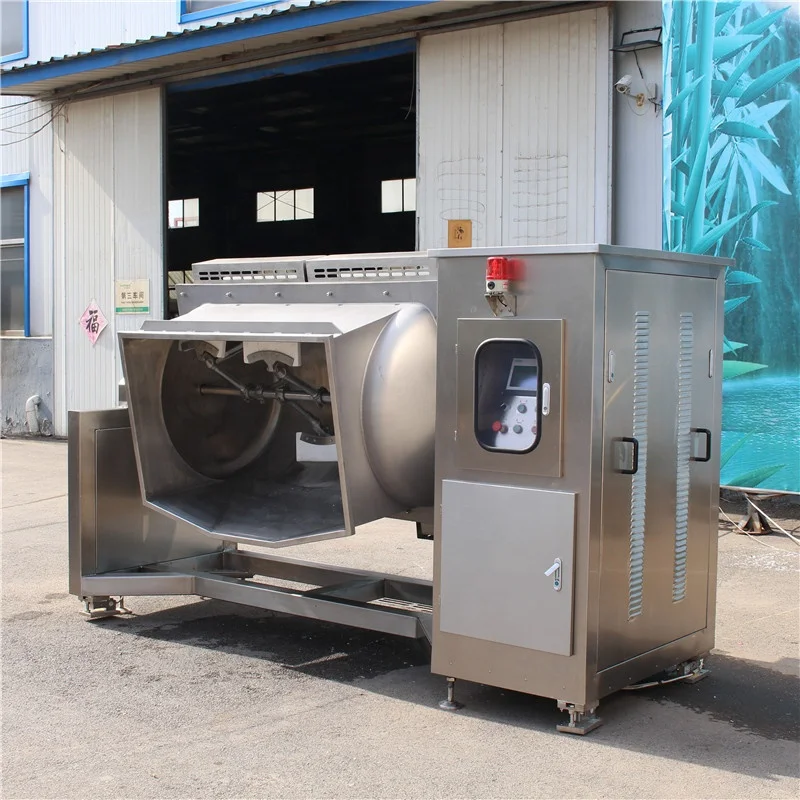 Industrial big capacity steam heating horizontal inclinable cooking mixer for coco syrup and Sugarcane syrup