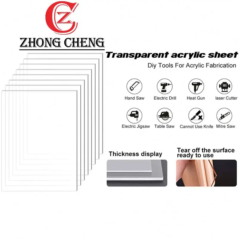 Manufacture of Acrylic 5' x 7' x 0.043' Clear PMMA Organic Glass Plaque Acrylic Sheets