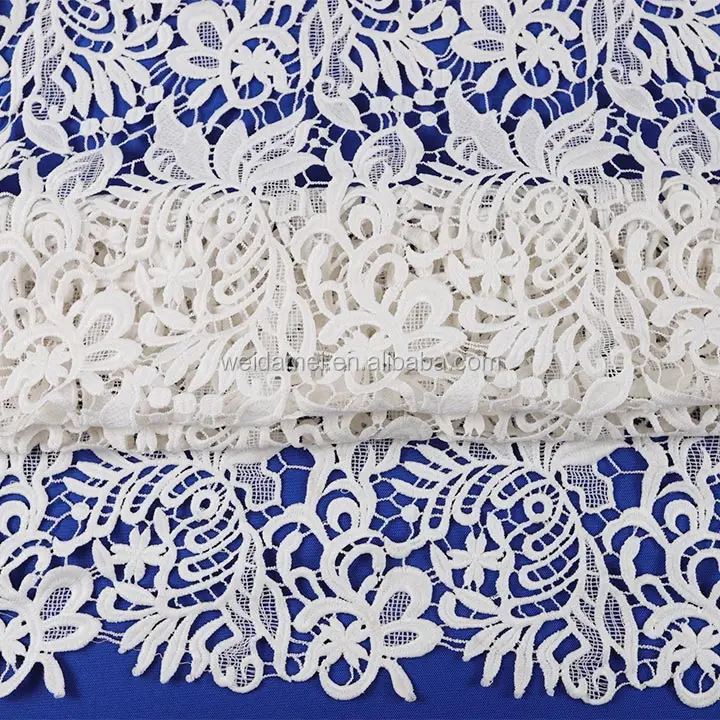 
Cotton Embroidery Lace Milk Yarn Lace Floral Fabric for Dress Luxury Milk Silk Fabric 