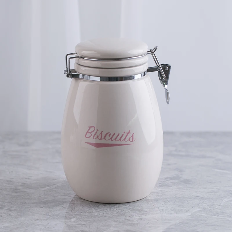 newest kitchen air tight Ceramic storage coffee sugar jar