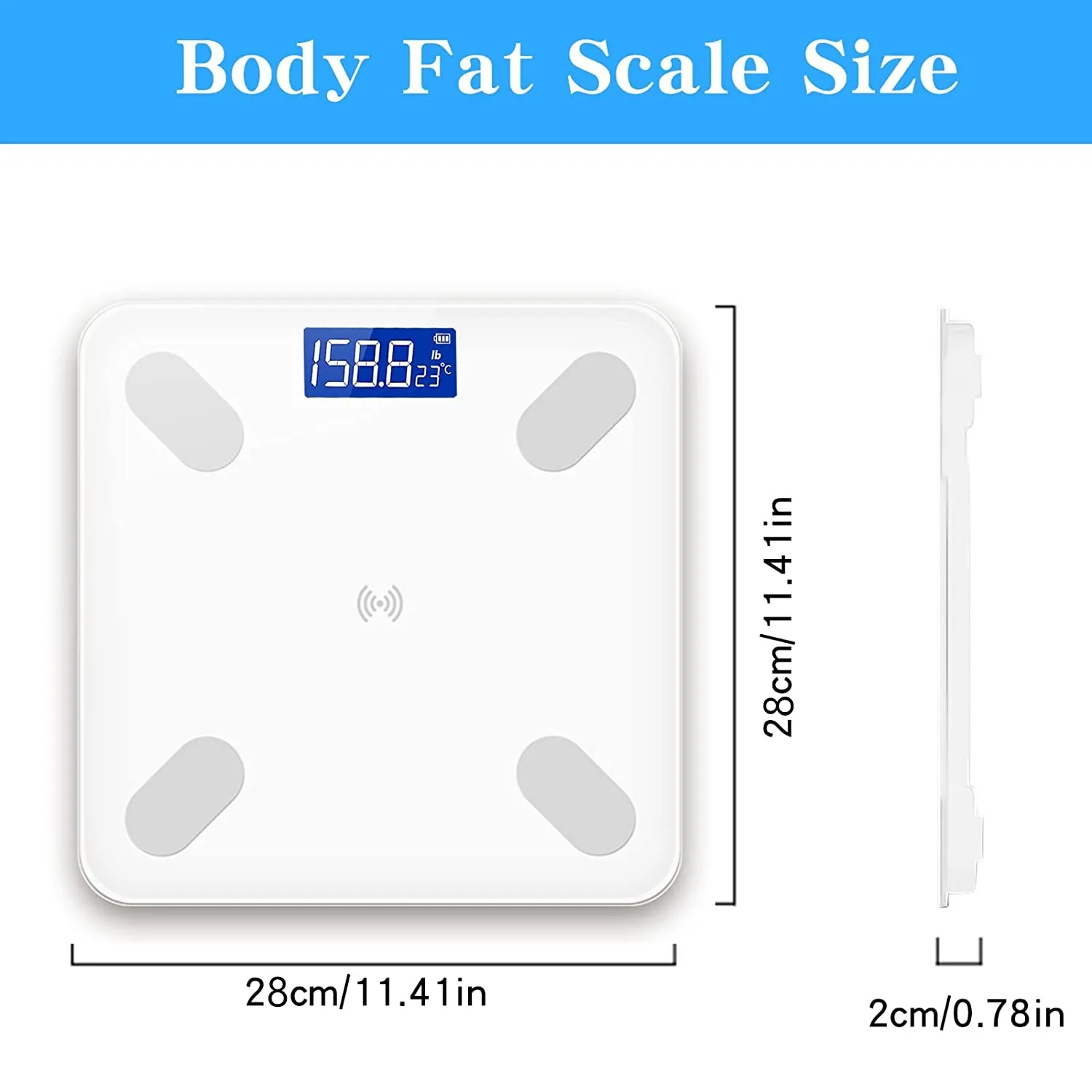 Portable High Sensor Household Floor Scale Electronic Bathroom Digital Weighing Electronic Scale Waterproof Digital Display