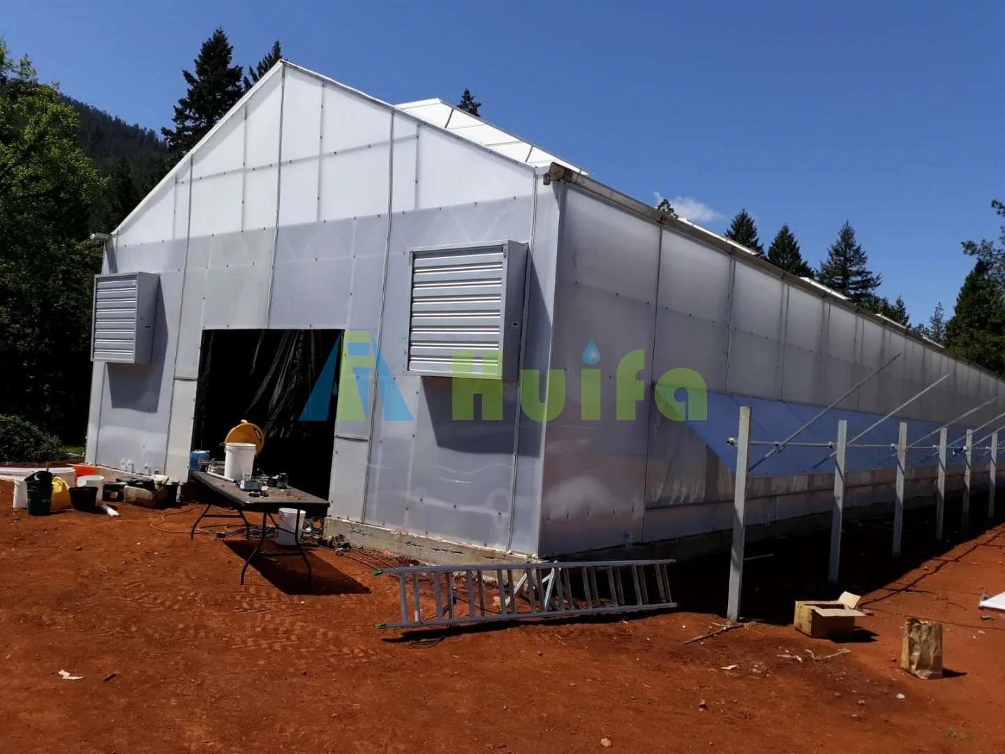 Single-span automatic Blackout policarbonate sheets greenhouse