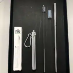 10%OFF Portable High-End 304 Foldable Reusable Custom Telescopic Stainless Steel Retractable Metal Collapsible Drinking Straw