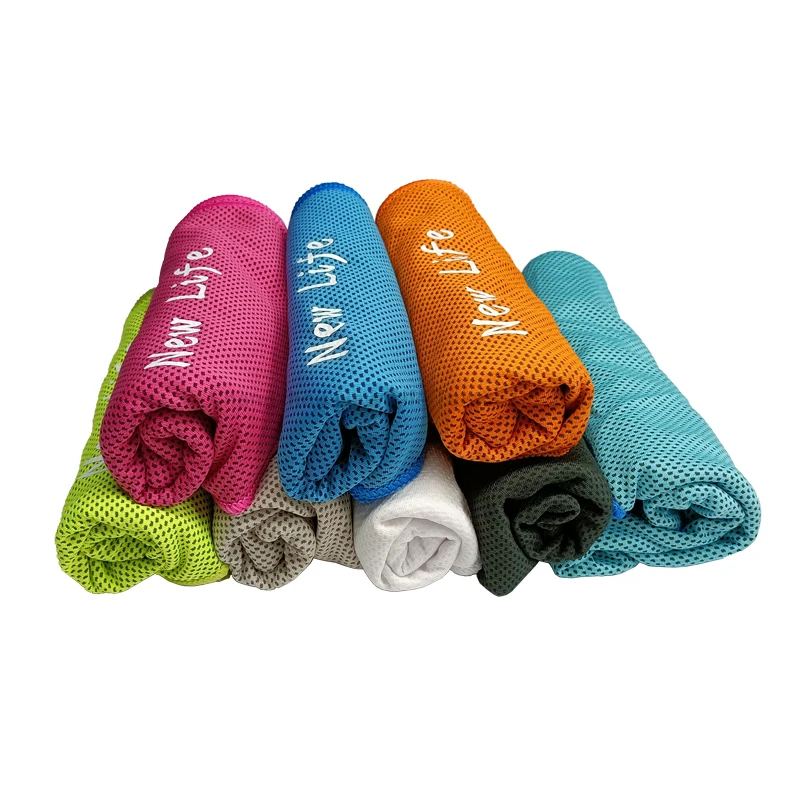 Multicolor quick dry cooling towel with pvc bag custom logo trend ice cold towel for sports and running