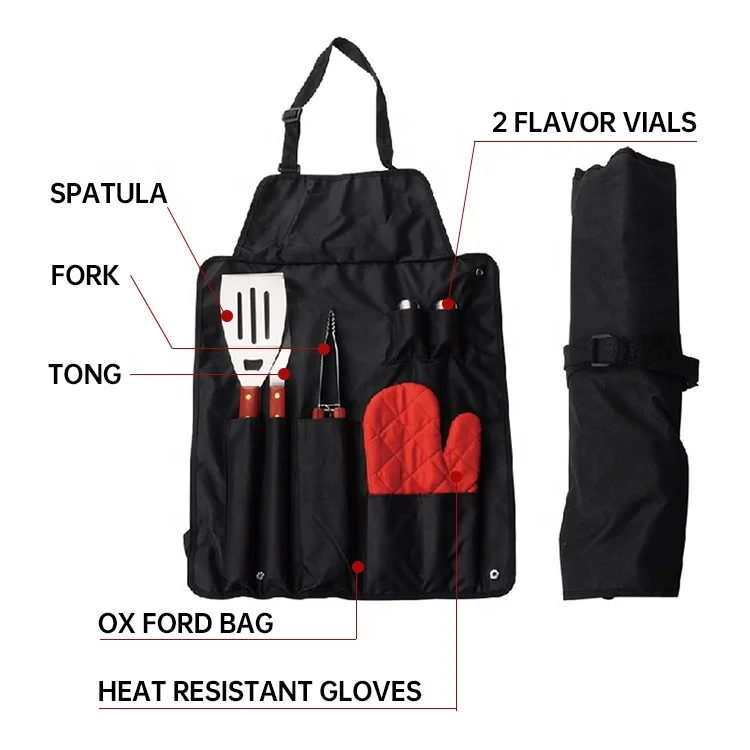 Bbq Apron Tool Aprons Kit Churrasco Churrasqueiro Com Avental For Portable Bbq Tool