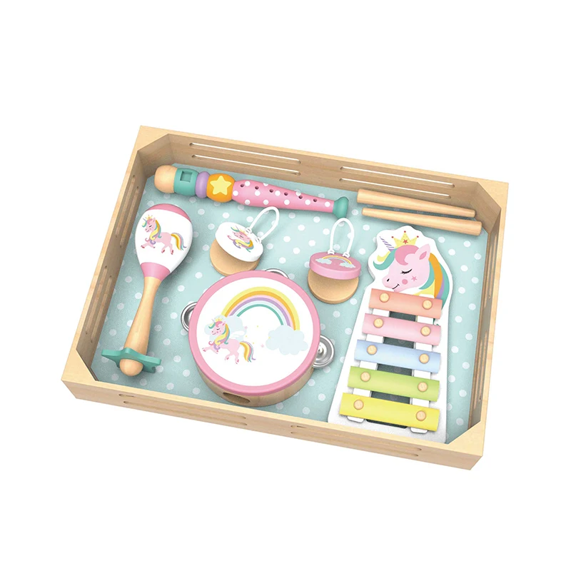 Wooden Toy Baby Music Instrument Set Children Educational Toys 2024 New Arrival Hot Selling Kids Musical Toy Wood Games Age 18M+