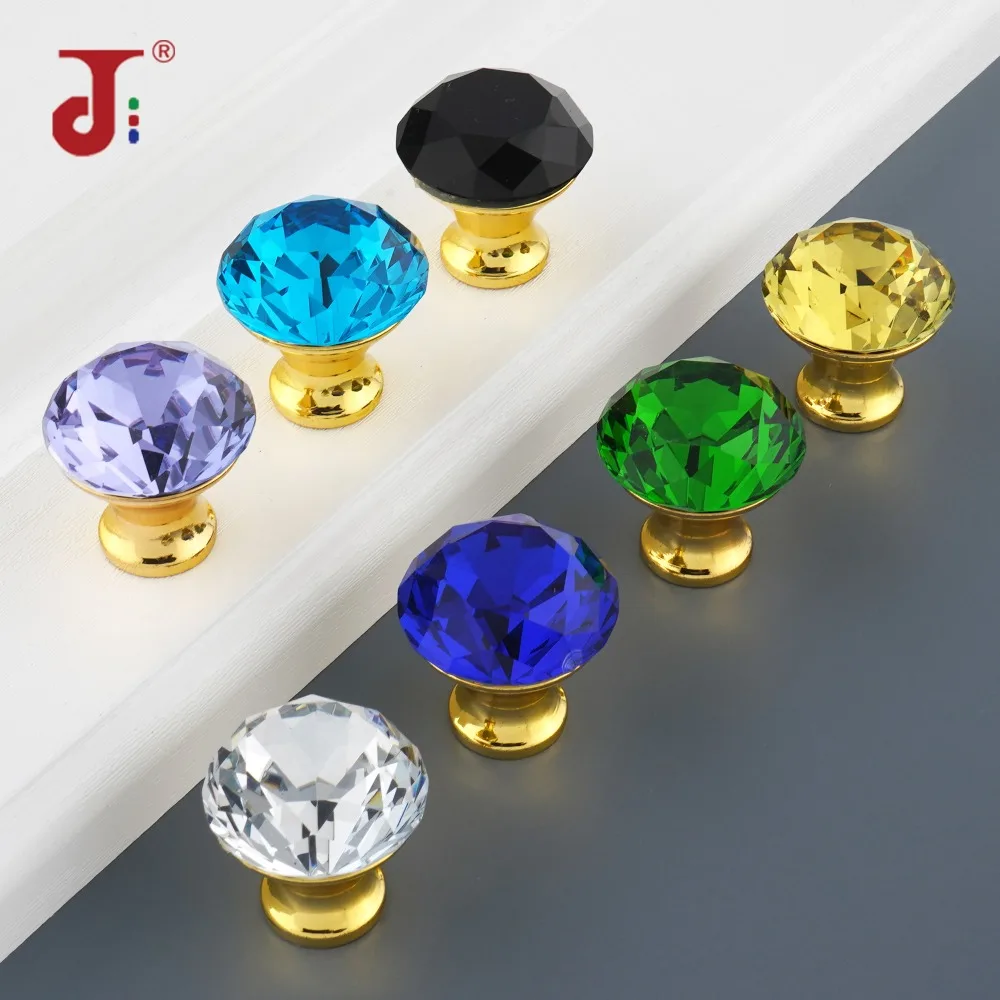 Single Hole Bathroom Sliding Door Knobs Interior Wardrobe Pull Hardware Door Knob Crystal Handles For Furniture
