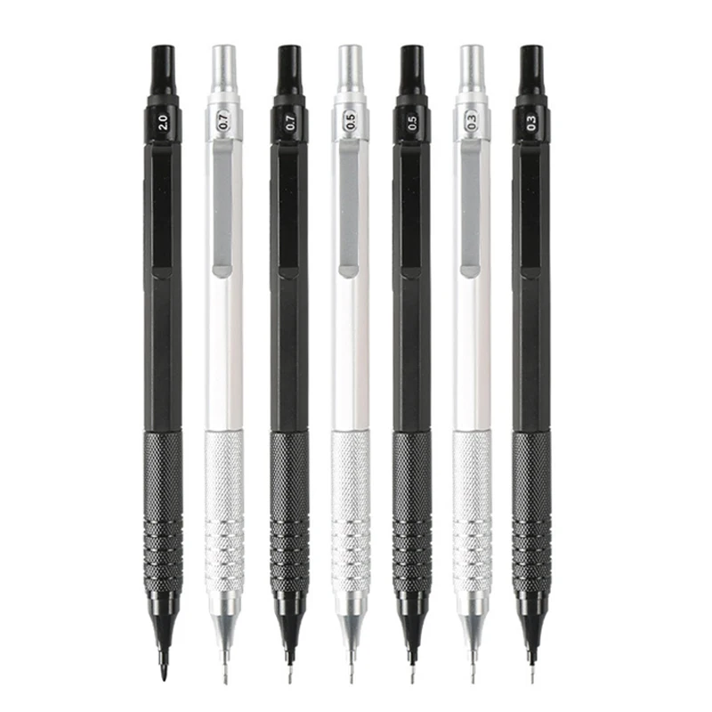 Mechanical Pencil 0.3/0.5/0.7/0.9/2.0mm Low Center of Gravity Metal Drawing Special Touch Pencil Office School Writing Art