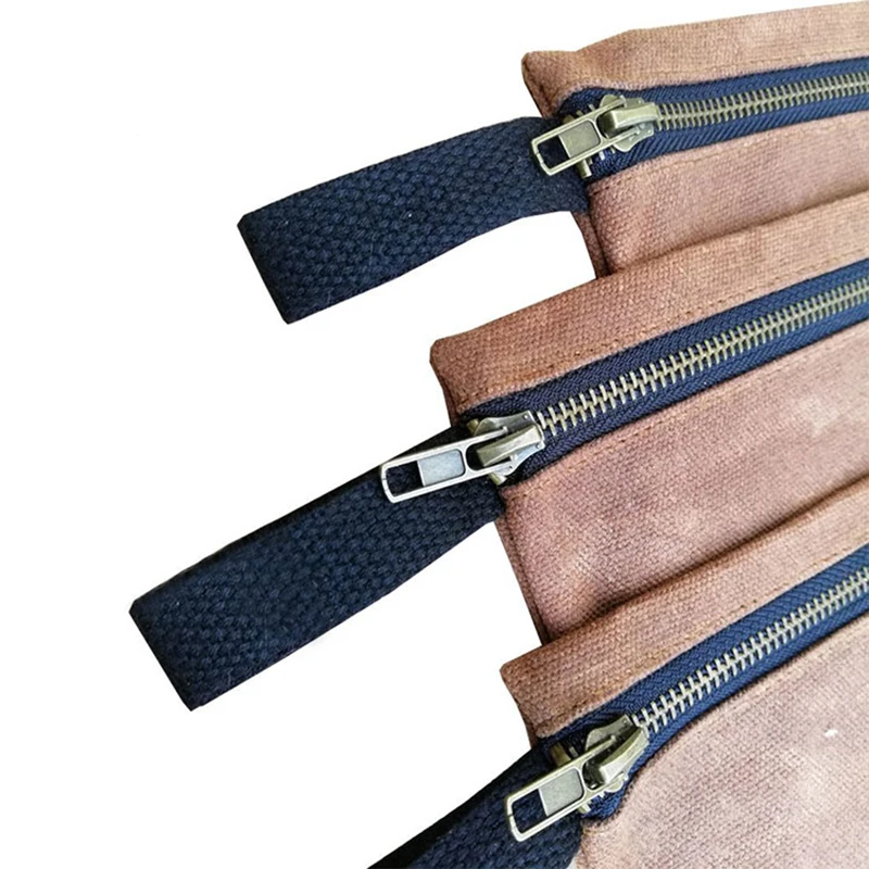 Индивидуальная простая бронзовая молния 16 унций Вощеная холщовая Пылезащитная сумка для инструментов оптом