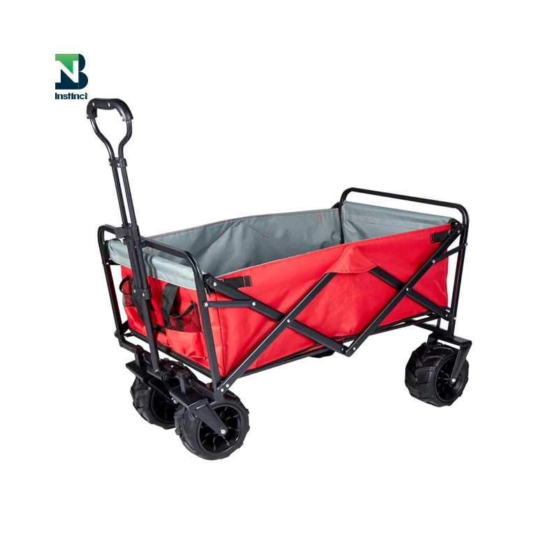 INSTINCT 600D oxford steel frame all-terrian wheels utility outdoor beach trolly collapsible camping wagon cart