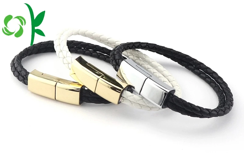 OKSILICONE Factory Price Wholesale USB Silicone Wristband Bracelet For Sale Charging USB Bracelet For Decoration