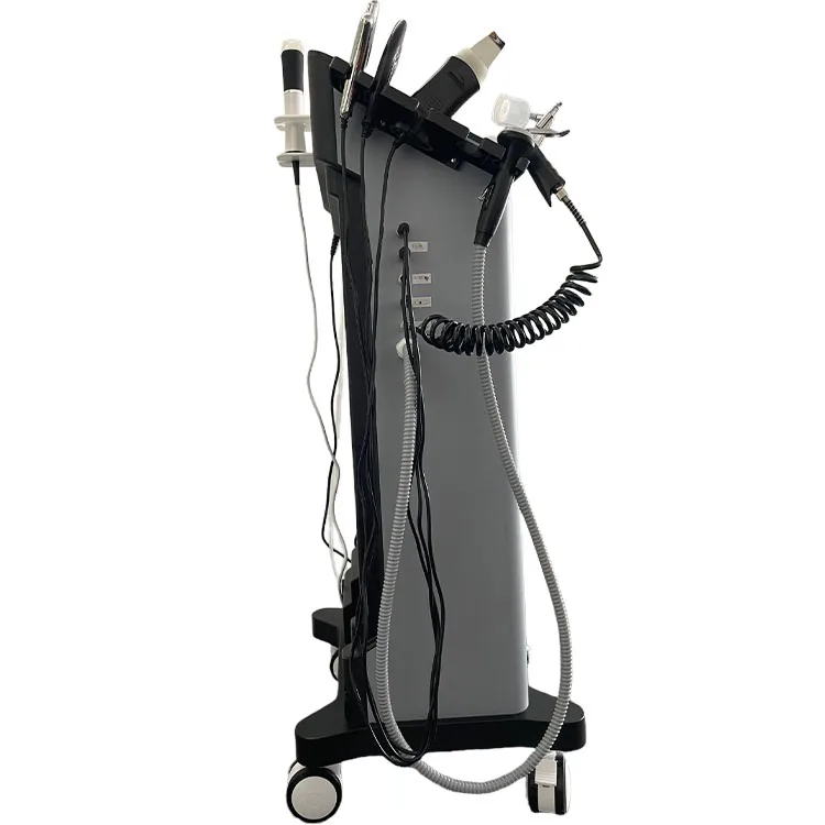 glowskin oxygen facial machine aqua hydra peeling dermabrasion silicone facial scrubber MDA tool face led rf cavitation machine