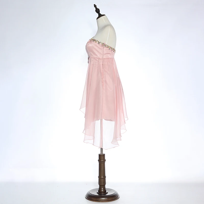 Wholesale custom banquet one shoulder short skirt prom dress pink