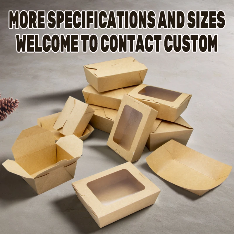 Wooden Stripe Printing Paper Box Disposable Eco Friendly Take Away Food Grade white cardboard Paper Lunch Box