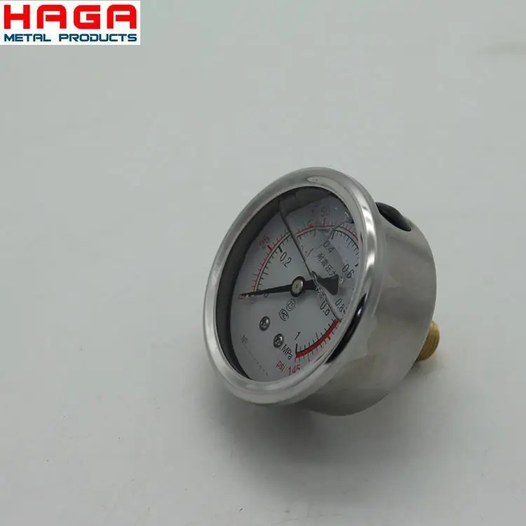 High Quality All Stainless Liquid Filled Pressure Gauge-Bourdon Tube- Hydraulic -Antivibration Manometer-Water Pressure gauge