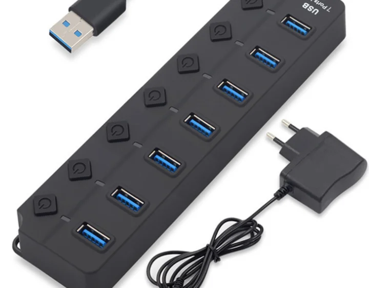 7 Ports USB 3.0 Adapter Usb3.0 Hub With Switch HUB 7-port USB Extender Power Splitters