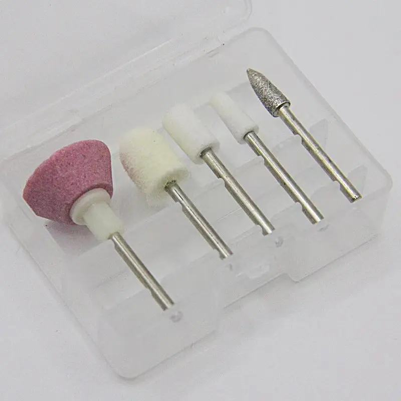 Five piece set of nail polish heads, diamond nail polish head combination polish the uneven surface and various corners