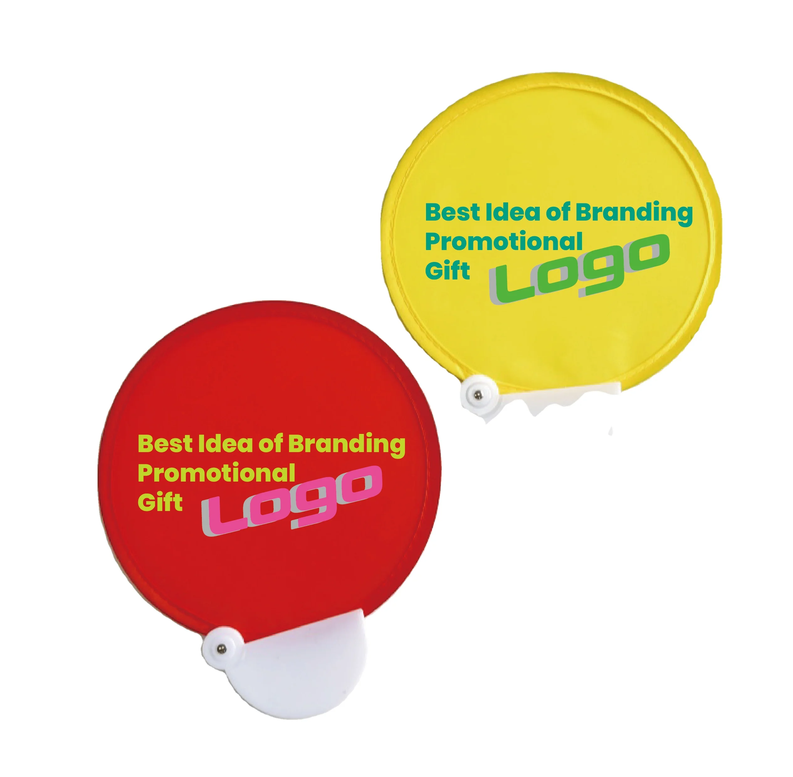 Animal printed round hand fan, hand held folding-up fans, custom printed nylon foldable flying disc