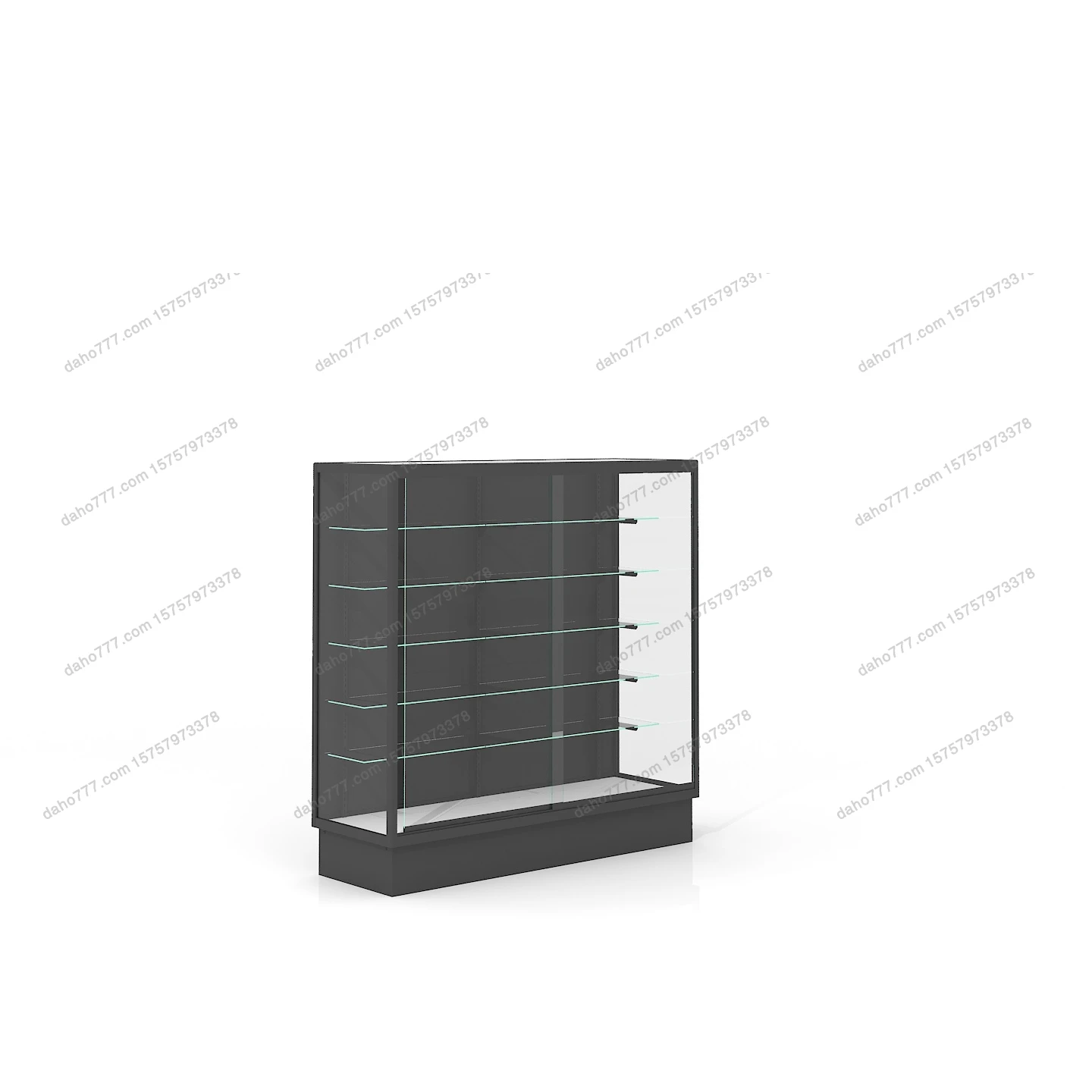 Hot Sale Gondola Store Single Side Customized Display Glass Showcase Aluminum Shopping Mall Display Shelving