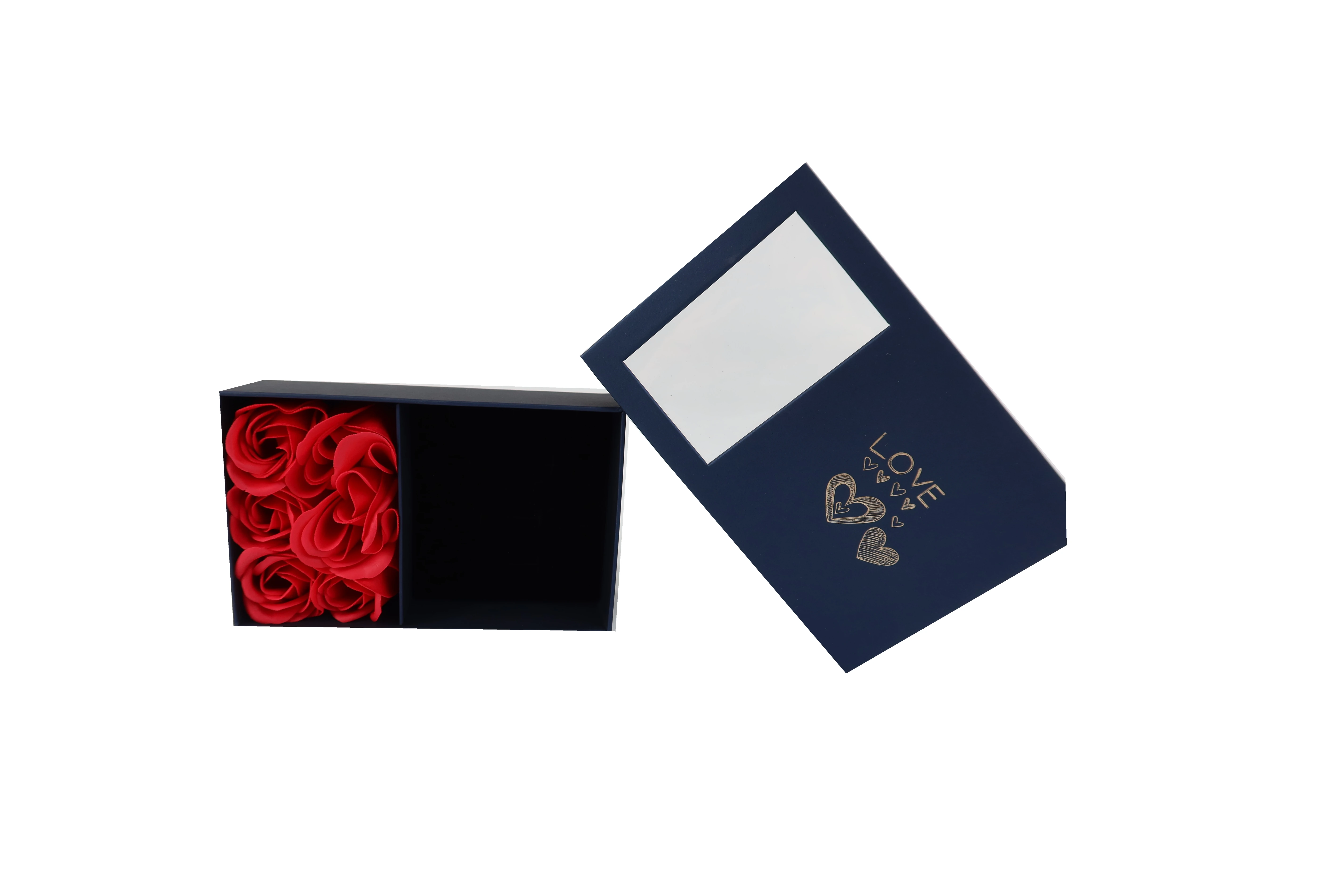 2023 new design preserved rose flower in gift boxes eternal heart packaging box with logopaper  jewellery