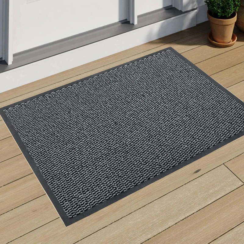 Machine Made Cut Pule Striped Used Home Door Mats and Carpets