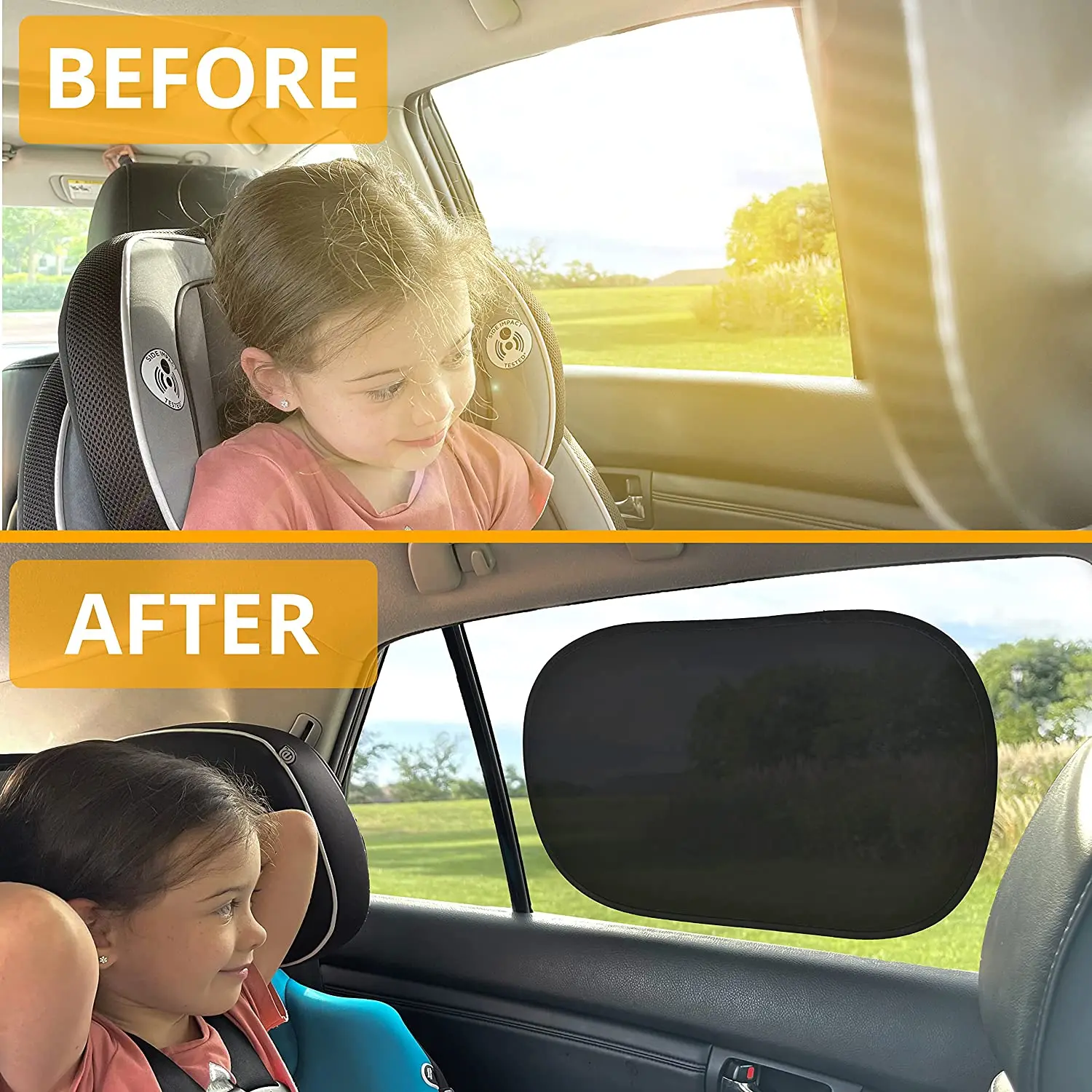 Foldable Universal Car Side Window Clings Sun Shade Baby Protector Auto Window Sunshade