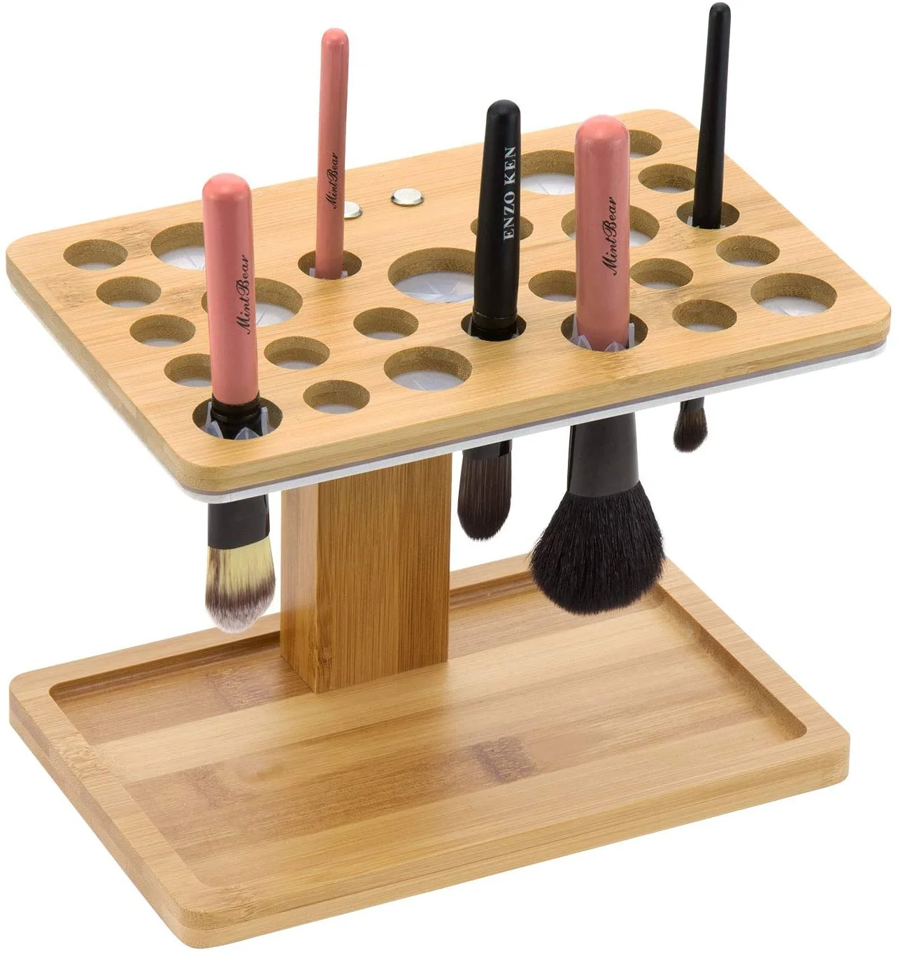 Bamboo Brush Makeup Cosmetic Drying Rack Folding Brushes Dryer Holder Display Organizer Tower Stand Tray