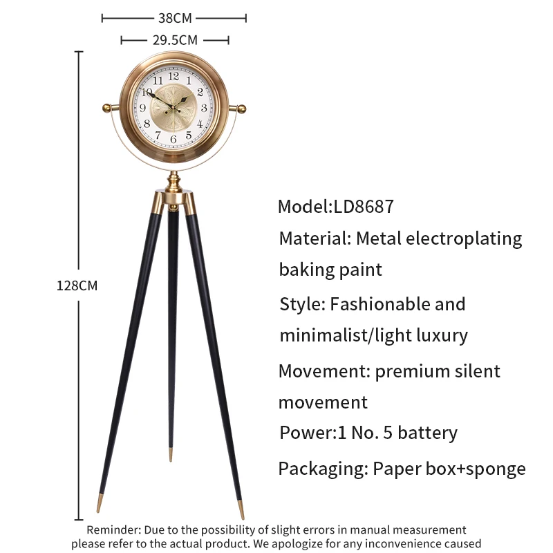 Floor clock Decor Wood Grandfather Style Floor Clock Vintage Folding Adjustable Antique Floor Standing Clock