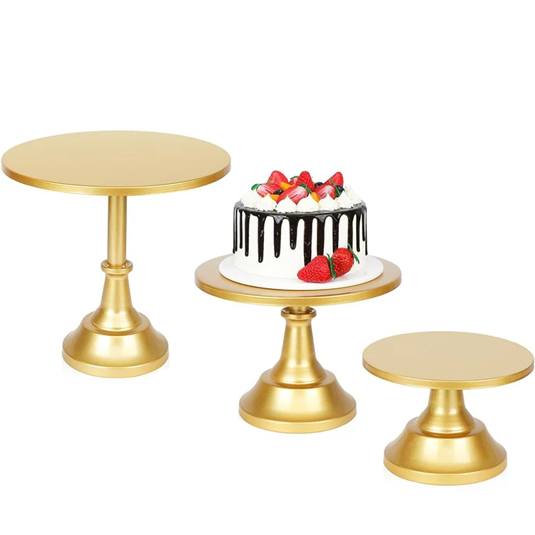 Party Wedding Decoration Cake Dessert Stand Luxury Metal Iron Gold Silver Cake Stands Set For Wedding Cakes