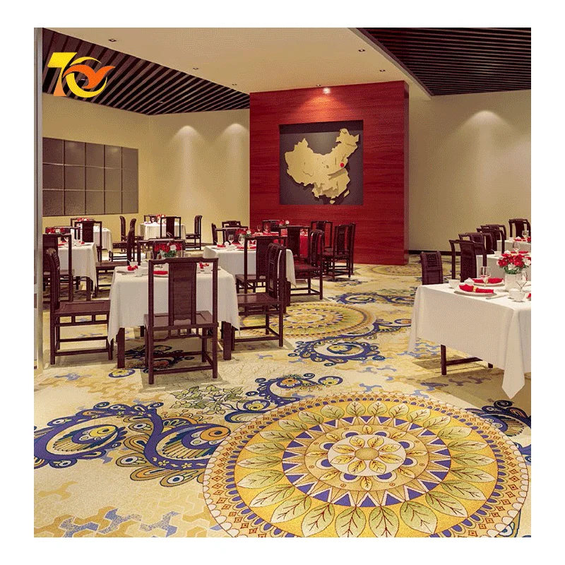 Hotel Equipment Wall To Wall 100% Nylon Printing Carpet Hotel  Living Room  Iranain  Floor Tiles Carpet Easy Install
