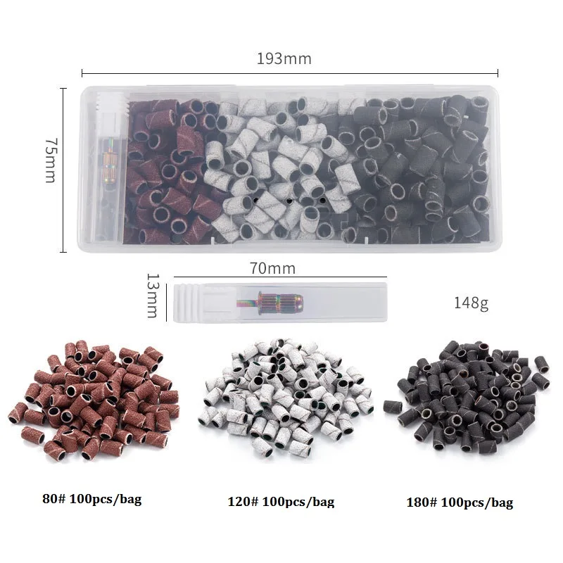Fine Sanding Band Manicure Medium Nail File  #80,#120,#180grit Sanding Bands Manicure Pedicure Tools Electric Nail Drill